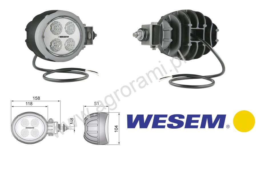 Lampa robocza LED WESEM boczna owolna 1500 lm 761541