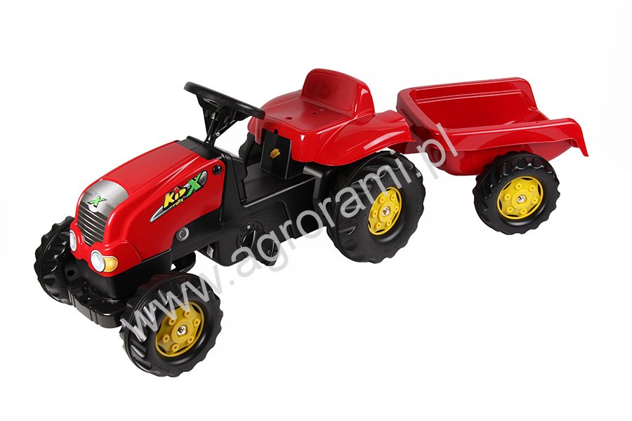 Zabawka Traktor czerwony z przyczepom