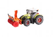 Traktor Claas Axion 950 z pługiem śnieżnym i łańcuchami na kołach 03017