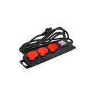 Przedłuzacz gumowy z wyłącznikiem 3 gniazda 5mb