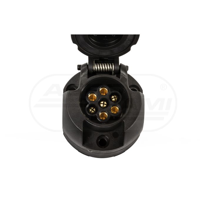 Gniazdo 7PIN/12V z podstawą i tylnym wprowadzeniem przewodu