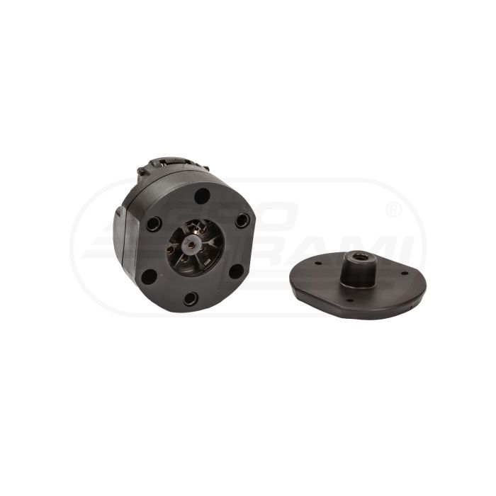 Gniazdo 7PIN/12V z podstawą i tylnym wprowadzeniem przewodu