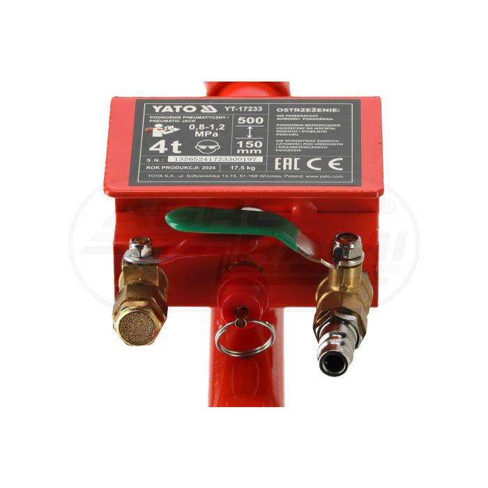 Podnośnik pneumatyczny bałwanek 4T z nakładką