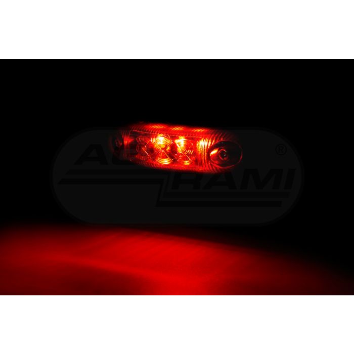 Lampa obrysowa owalna EMA33G-GRAPHITE wersja z podkładką gumową pozycyjna tylna LED 12/24V przewód 2x0,75mm-0,5mb