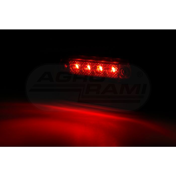 Lampa obrysowa na podstawie gumowj prostej i na rurę HOR65G-GRAPHITE pozycyjna tylna LED12/24V 2xprzewód0,75mm-0,25mb