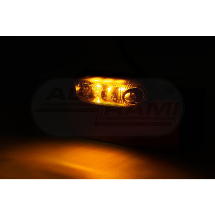 Lampa obrysowa owalna EMA34G-GRAPHITE obrysowa boczna LED12/24V przewód 2x0,75-0,5mb