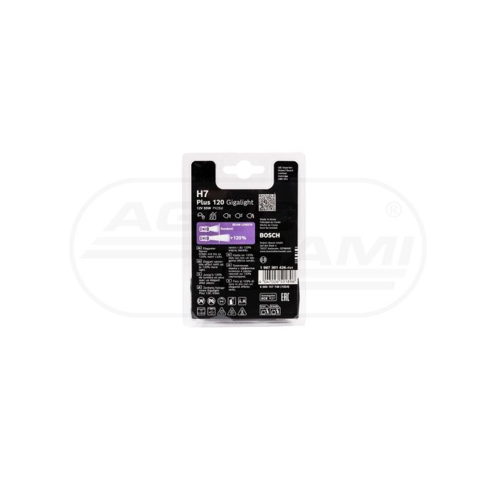 Żarówka reflektor dalekosiężny H7 Gigalight +120 12V 55W 2 sztuki