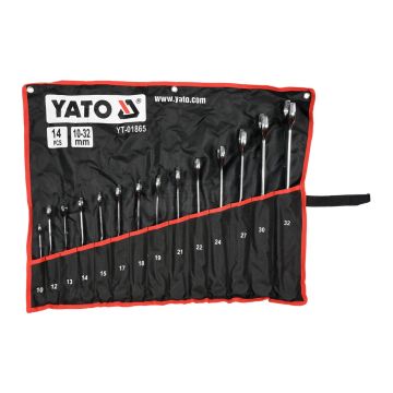 Klucze płasko-oczkowy skręcone YATO 10-32 mm 14 elementów