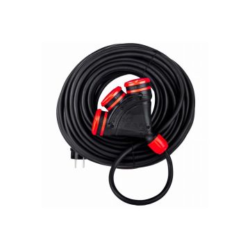 Przedłużacz gumowy HI-TEK 3 gniazda 3x2,5mm-20mb IP54