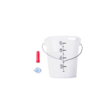 Wiadro dla cieląt mleczno/transparentne ze smokiem i zaworem