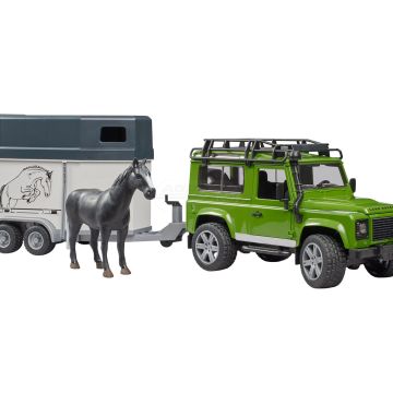 Land Rover z przyczepą dla konia i figurką konia