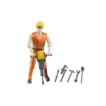 Figurka robotnika z akcesoriami