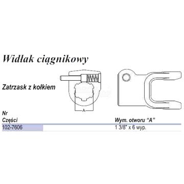 Widłak z kołkiem  1 3/8-6