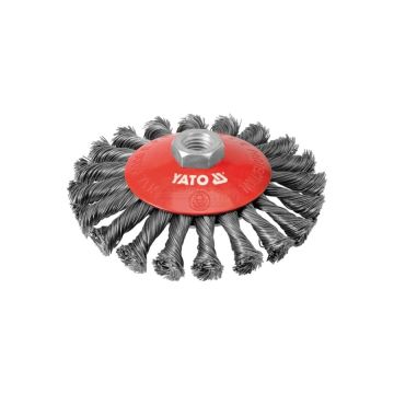 Szczotka tarczowa FI z gwintem drut nierdzewny YATO 125 mm M14