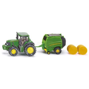 Traktor John Deere z prasą SIKU S1665
