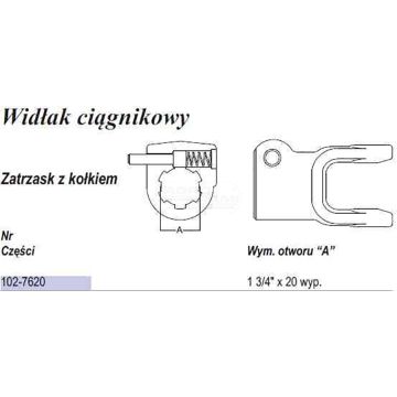 Widłak z kołkiem AW35 1 3/4"x 20spl