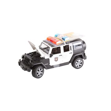 Jeep Wrangler Rubicon z figurką policjanta i z modułem świetlno-dźwiękowym Bruder 02526 02526 POLICYJNY BRUDER