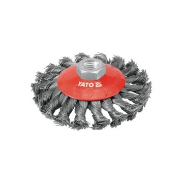 Szczotka tarczowa FI z gwintem drut splatany YATO 100 mm M14