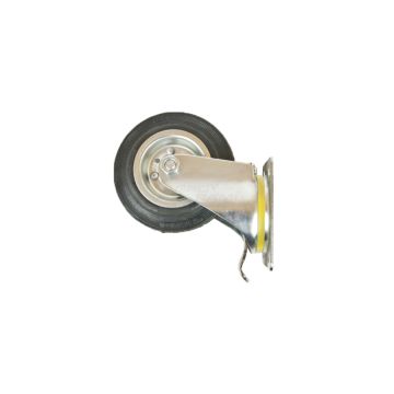 Koło metalowe gumowane skrętne z hamulcem i małą podstawą 125x22 KMG