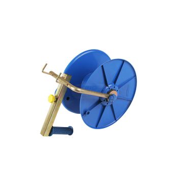 Zwijak z blokadą, hamulcem i zaczepami do wieszania na słupku Pomelac