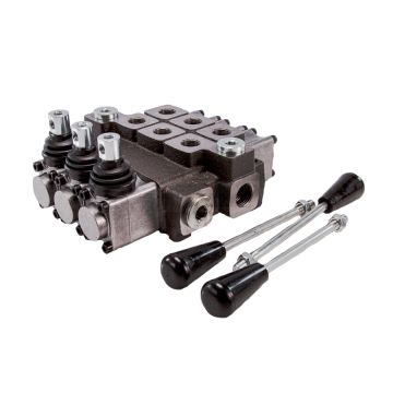 Rozdzielacz hydrauliczny 3-sekcyjny max przepływ 40L z zatrzaskiem