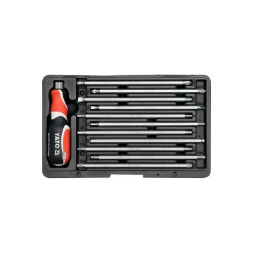 Wkrętak z 12 wymiennymi końcówkami dwustronnymi YATO 22w1