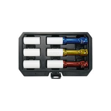 Zestaw nasadek długich udarowych do felg aluminiowych CrMo 3 nasadki i 3 zapasowe tuleje YATO 1/2"