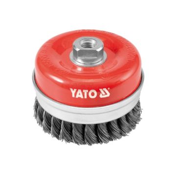 Szczotka czołowa FI z gwintem drut splatany YATO 100 mm M14