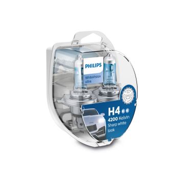 Żarówka Philips White Vision Ultra H4 12V 60/55W W5W 4200K 12342WVUSM