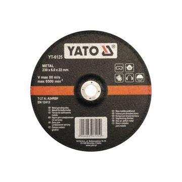 Tarcza do szlifowania metalu YATO 230x6,0x22 mm 5 sztuk