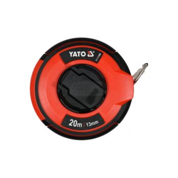 Taśma miernicza stalowa zabezpieczona nylonem II klasa doskonałości YATO 20 m x13 mm