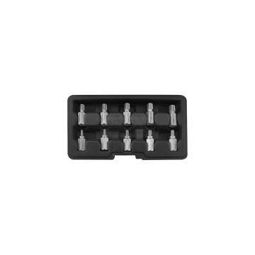 Zestaw wykrętaków do uszkodzonych śrub wewnętrznych HEX, TORX, SPLINE YATO 10 elementowy