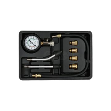 Miernik ciśnienia sprężania dla silników benzynowych zawiera adaptery YATO 8 elementów