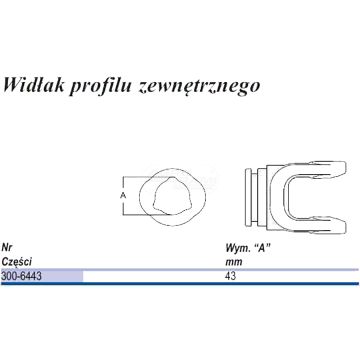 Widłak, AB4, na rurę zewnętrzną trójkąt 43,5