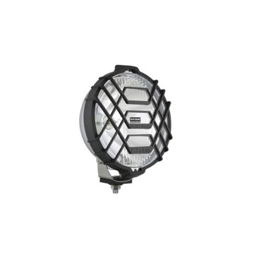 Drogowy reflektor halogenowy w chromowanej obudowie ze światłem pozycyjnym