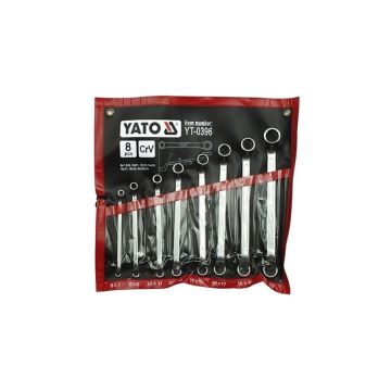 Klucze oczkowe gięte z polerowaną główką YATO 6-22 mm 8 elementów