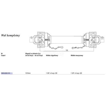 Wał  Weasler 371 Nm. (Lz=1010mm., Lmax=1435mm.)