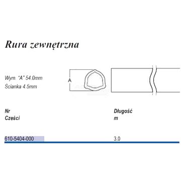 Rura trójkąt D54 zew