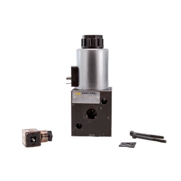 Elektrozawór 3-drogowy elektromagnetyczny kontroli 3/2 W-E12DVS3/2-80L G1/2" 12V 80L Waryński
