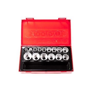 Zestaw nasadek 12-kątne 15ele