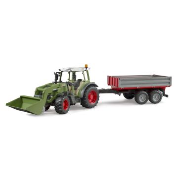 Traktor Fendt Vario 211 z ładowaczem czołowym i srebrną przyczepą (02019) Bruder 02182 BR-02182 BRUDER