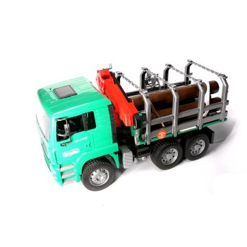 Ciężarówka MAN do transportu drewna z dźwigiem załadunkowym i 3 pniami drzew Bruder 02769 BR02769 BRUDER