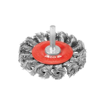 Szczotka tarczowa z trzpieniem drut splatany YATO FI 75 mm