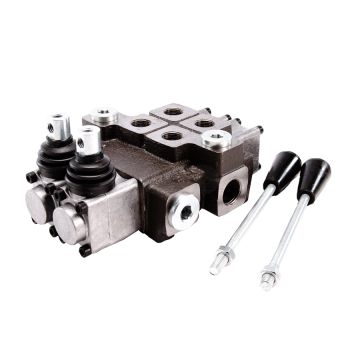 Rozdzielacz hydrauliczny 2-sekcyjny max przepływ 40l z zatrzaskiem