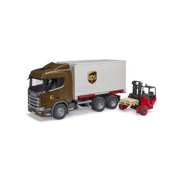 Ciężarówka logistyczna Scania Super 560R UPS z wózkiem widłowym Bruder 03582 BR 03582 BRUDER