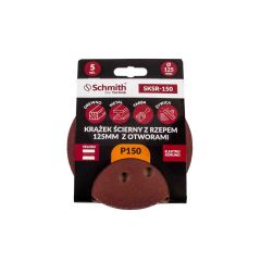 Krążek ścierny z rzepem 125mm z otworem P-150-5szt