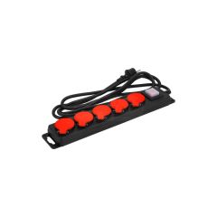 Przedłużacz gumowy z wyłącznikiem 5 gniazd 3mb