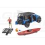 Jeep Wrangler Unlimited Rubicon z kajakiem i figurka kajakarza Bruder 02529 BR-02529 BRUDER