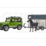 Land Rover z przyczepą dla konia i figurką konia