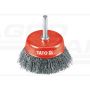 Szczotka czołowa FI z trzpieniem drut nierdzewny YATO 75 mm